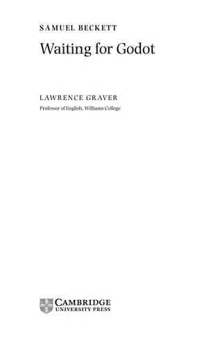 Beckett: Waiting for Godot: A Student Guide (Landmarks of World Literature) - Cover