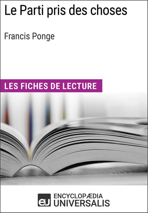 Le Parti pris des choses de Francis Ponge - Cover
