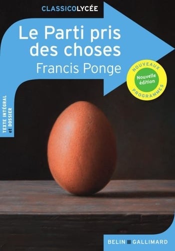 Le Parti pris des choses - Cover